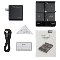 Sale TopRig 100W 4-Bay NP-F Fast Charger Kit Batteries & Power