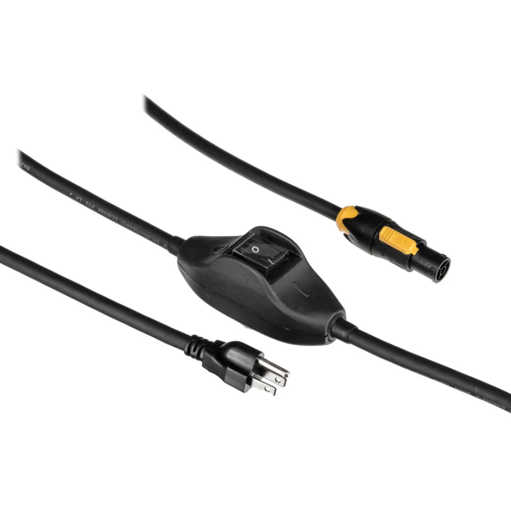 Outlet Power Cord with Switch for L-Series Fresnels (23 ft.) Continuous Lighting Cables