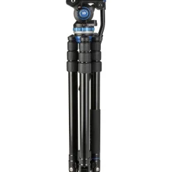 Fashion A3883 Reverse-Folding Aluminum Travel Tripod with S6Pro Fluid Video Head Video Tripods & Supports