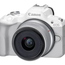 Online EOS R50 Mirrorless Digital Camera with 18-45mm Lens (White) Mirrorless