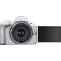 Online EOS R50 Mirrorless Digital Camera with 18-45mm Lens (White) Mirrorless