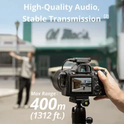 Fashion Mic Mini Compact Wireless Microphone System for Camera & Smartphone (2.4 GHz) Wireless Audio Systems