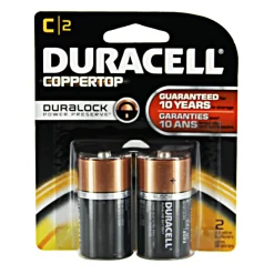 New C Cell Coppertop Alkaline Batteries (2 Pack) Batteries & Adapters