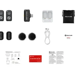 Hot LARK A1 Mini Duo 2-Person Wireless Microphone System with USB-C Connector for Mobile Devices (Space Gray, 2.4 GHz) Wireless Audio Systems