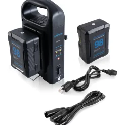 Fashion 2 x Micro-Series 98Wh Li-Ion V-Mount Batteries with Dual V-Mount Battery Charger Kit Batteries & Power