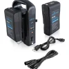 Best Dual Battery Charger with Dual 95W V-Mount Battery Bundle Batteries & Power