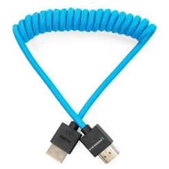 Outlet Coiled High-Speed HDMI Cable (12 to 24 in., Blue) Cables