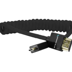 Outlet Coiled Micro-HDMI to HDMI Cable (12 to 24 in., Raven Black) Cables