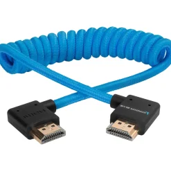 Sale Coiled Right-Angle High-Speed HDMI Cable (12 to 24 in., Blue) Cables