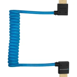 Sale Coiled Right-Angle High-Speed HDMI Cable (12 to 24 in., Blue) Cables