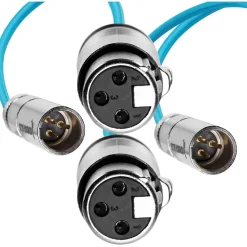 Hot Mini-XLR Male to XLR Female Audio Cable for Canon C70 & BMPCC 6K/4K (2-Pack, Blue) Audio Cables