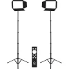 Discount Studio Panel LED Bi-Color 2-Light Kit with Barndoors and Stands Led Lights & Kits