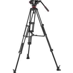 Clearance 504X Fluid Video Head & MVTTWINMA Aluminum Tripod with Mid-Level Spreader Video Tripods & Supports