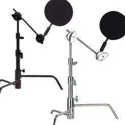 Best Chrome and Black Pocket C-Stands (5 in., 2-Pack) Light Stands