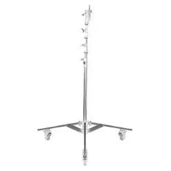 Clearance Junior Triple Riser Rolling Steel Stand Light Stands