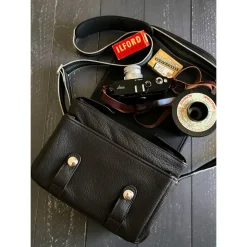 Sale Harry and Sally Leather Shoulder Camera Bag (Black with 