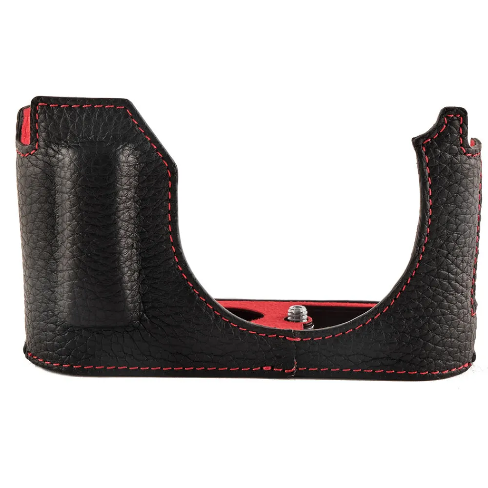 Outlet Tagcase Casual Line Leder for Leica Q3 (Black with Red Lining) Camera Bags