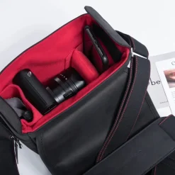 New The Q Bag for Leica Q1 or Q2 Camera (Black with Red Interior) Camera Bags