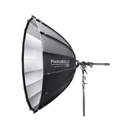 Fashion 55 in. Deep Parabolic Reflector with Focus Mount Pro and Cage Mount Strobe Adapter for Profoto Octagonal Soft Boxes