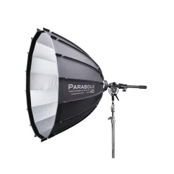 Online 45 in. Deep Parabolic Reflector with Focus Mount Pro and Universal Monolight Adapter Octagonal Soft Boxes