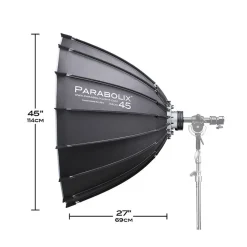 New 45 in. Deep Parabolic Reflector with Focus Mount Pro and Indirect Cage Mount for Broncolor Standard Strobes Octagonal Soft Boxes
