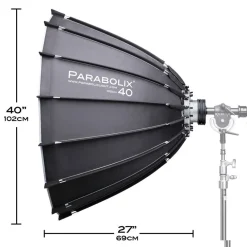 Clearance 40 in. Parabolic Reflector with Focus Mount Pro and Cage Mount Strobe Adapter for Profoto Octagonal Soft Boxes