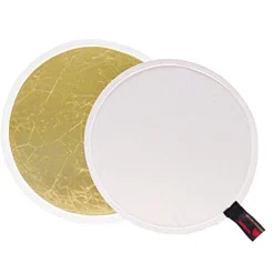 Fashion White/Gold Reversible LiteDisc 12 in. Collapsible Reflectors