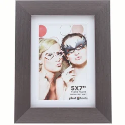 Hot 5 x 7" Photo Frame with 4 x 6" Mat Opening (Grey) Frames Albums