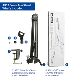 New AR35 Desktop Boom Arm Stand Microphones Accessories