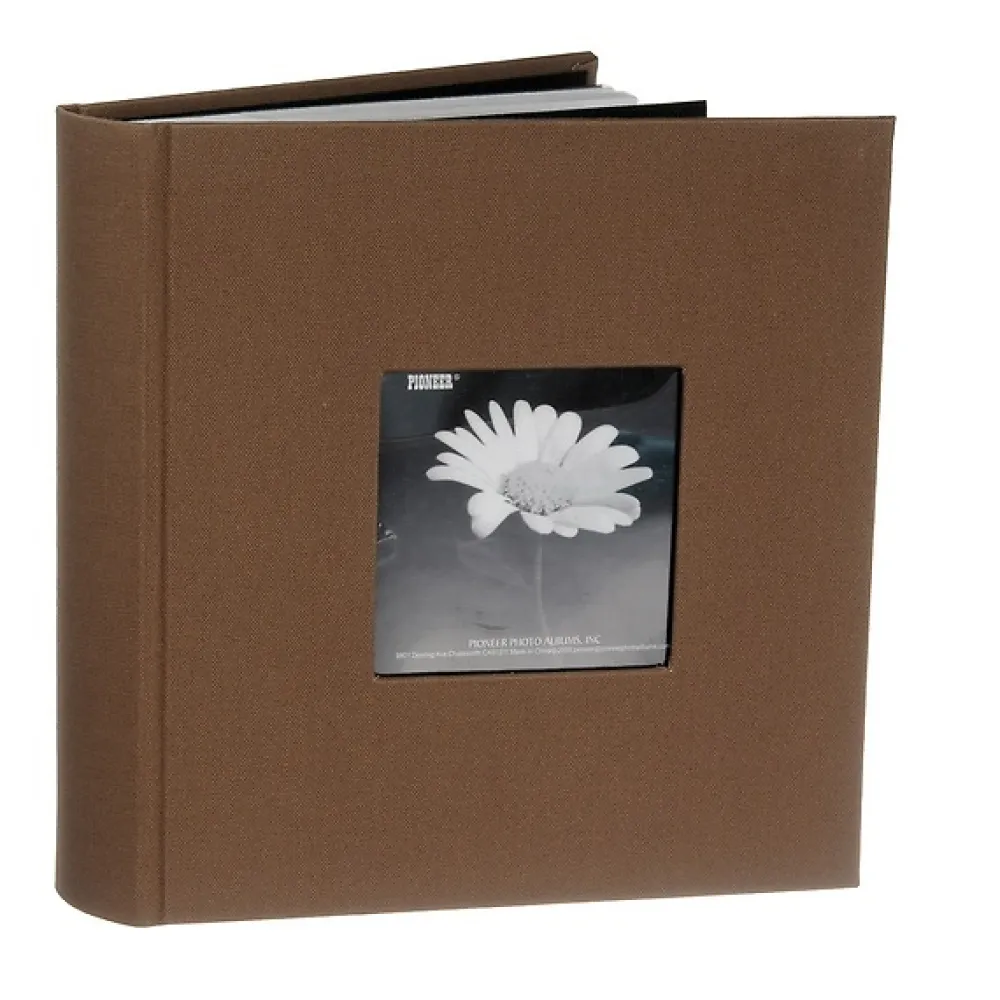 Discount 4 x 6 Natural Colors Fabric Mocha Photo Album Frames Albums