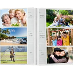 Online Photo Albums CLB-346 Sewn Bonded Leather Bi-Directional 300 Pocket Album (White) Frames Albums