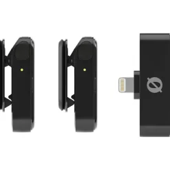 Fashion Wireless Micro 2-Person Ultracompact Wireless Microphone System with Lightning Connector (2.4 GHz, Black) Wireless Audio Systems