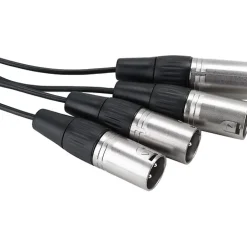 Outlet SR-C2026 3.5mm TRRRS Male to Quad XLR Male Output Cable for Wireless Receivers Microphones Accessories