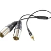 Outlet SR-UM10-CC1 3.5mm TRS to Two XLR Male Output Y-Cable for Wireless Mic Systems Audio Cables