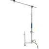 Outlet 9.5 ft. C-Stand with Grip Arm & Turtle Base Kit (Stainless Steel) Light Stands