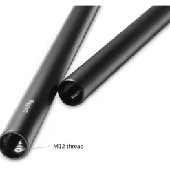 Outlet 12 in. 15mm Aluminum Rod (Pair, Black) Camera Support Accessories