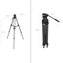 Clearance AD-01 Heavy-Duty Tripod with Fluid Head Video Tripods & Supports