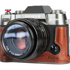 New Leather Half Case Kit for Fujifilm X-T50 (Brown) Camera Bags