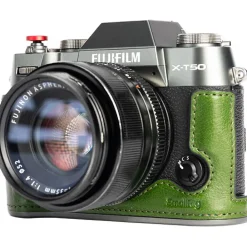 Best Leather Half Case Kit for Fujifilm X-T50 (Green) Camera Bags