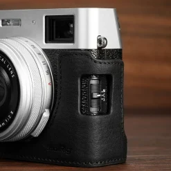 Online Leather Half Case Kit for Fujifilm X100VI (Black) Camera Bags