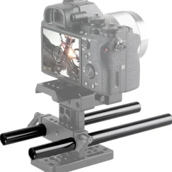 Outlet 15mm Aluminum Rod (Pair, Black, 8 in.) Camera Support Accessories