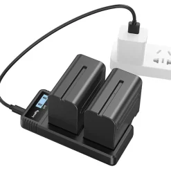 Online NP-F970 Dual-Battery and Charger Kit Batteries & Adapters