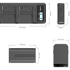 Online NP-F970 Dual-Battery and Charger Kit Batteries & Adapters