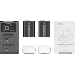 New NP-FW50 2-Battery Kit with Dual Charger Batteries & Adapters