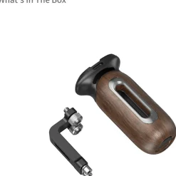 New Wooden Side Handle with 1/4 in.-20 Screw Mounts Camera Support Accessories
