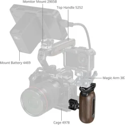 Online Wooden Side Handle with Two-in-One 1/4 in.-20 and 3/8 in.-16 Screw Camera Support Accessories