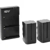 Outlet NP-F750 Lithium-Ion Batteries and Dual Charger Bundle Portable Strobe Lighting