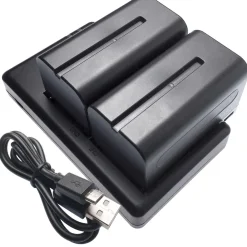 Outlet NP-F750 Lithium-Ion Batteries and Dual Charger Bundle Portable Strobe Lighting