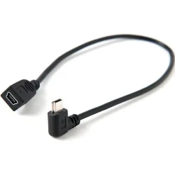 Best 12 Inch (30.48 cm) TetherPro Mini-B USB 2.0 Right Angle Cable (Black) Cables