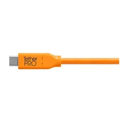 New TetherPro USB Type-C Male to USB Type-C Male Cable (3 ft., Orange) Cables